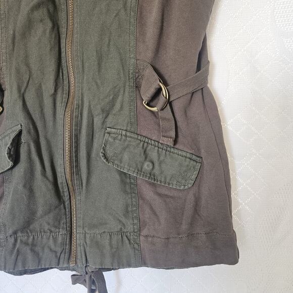 American Rag Women Medium Khaki Full Zip Utility Field Vest Military Practical - Picture 4 of 10